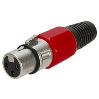 3p XLR ženski mikrofon priključak - crvena crna, pakovanje