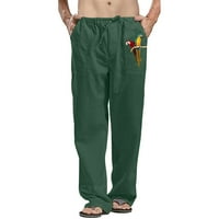 QXUTPO muške hlače Ležerne prilike pune boje labave pantalone modne plaže džepove hlače
