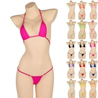 Žene seksi bikini set Soild Courmuit Symsuit svileni svile vidi kroz kupaće kostime