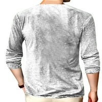 Grianlook Muns T majice Henley izrez Bluza Bat Print Fashion Majica Dugi rukavi Muškarci za muškarce