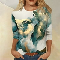 Ženska rukav Crewneck Cute košulje Ležerne prilike Trendy Bluuses Tri guarter Dužina majica Pulover