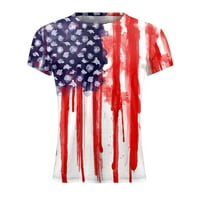Košulja za muškarce Ljetna nezavisnost Modni 3D digitalni tisak kratkih rukava majica Grey XXXL