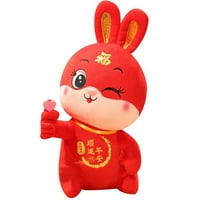 OPVISE CARTOON RABBIT Doll Chinese Zodijak zec Doll igračka Novogodišnje Maskotovanje Lutka plišano