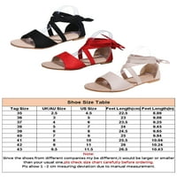 Woolbling žene čipke čipke ravne sandale od prapppy ljetne haljine cipele crvene veličine 7