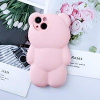 Medvjedite kućište telefona Kompatibilan s iPhone 13, Slatka futrola od 3D ružičaste medvjeđe, lijepi