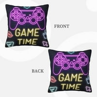 Dekorativni navlake za jastuk, GamePad Gamer Time Square Sofa Dekorativni pleteni jastuk, 20 x20