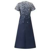 Ljetne haljine za žene V-izrez kratki rukav cvjetni a-linijski haljina Ležerne prilike, Ležerne prilike
