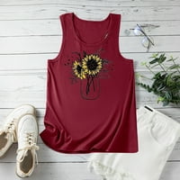 Ženski ljetni tenkovi bez rukava Slatka cvijeća Daisy Graphic Casual majica za odmor Najbolje ženke