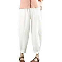 Riforla hlače za žene Ljeto Ženska čipkasti patchwork vezene obrezane pantalone labave casual pantalone