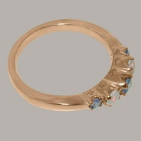 Britanci napravio 14k ružin zlato Real Prirodni tanzanite i Opal ženski prsten opcije - Opcije veličine