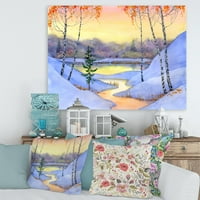 Art DesimanArt Stream u zimskoj šumi II Lake House Platno Zidno umjetnosti Ispis u. Visoko