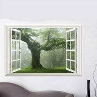 Pontos Stari šumski stablo 3D prozora Pogledaj zeleni dnevni boravak Zidna naljepnica Početna Diy Decal