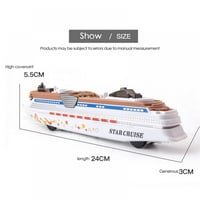 Brod igračka Die Live Metal Cruise Model Ocean Liner Brod Povucite natrag igračka za djecu sa treptajućim