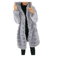 Fleece jakna Ženska modna puffer nejasna obložena odjeća na otvorenom toplim džemperi sa kaputima