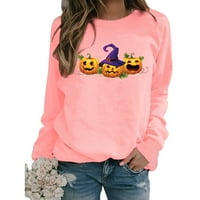 Tkinga modna dukserica za žene Halloween košulje s dugim rukavima košulja za tisak Halloween Pulovers