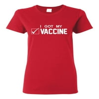 Imam moju vakcinu Humor ženska grafička majica, svijetlo ružičasta, velika