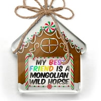 Ornament tiskan jednostran moj najbolji prijatelj mongolski divlji konj Božić Neonblond