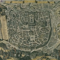 Antikna karta Jerusalema od strane vintage mapa
