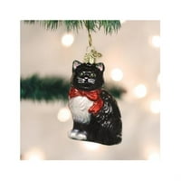 Old World Božićni pušeni stakleni božićni ukrasi, TUXEDO Kitty