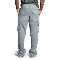 Zunfeo Sportske pantalone za muškarce - ravno-nogave hlače sa čvrstim vučnicama sa džepovima modne ležerne