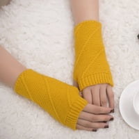 Rovga rukavice i rukavice Ženska djevojka pletena ruka bez prsta drže tople zimske rukavice mekano toplo