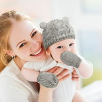Setovi zimskih kape za bebe ne ogrebotine dječje rukavice pletene medvjedi uši baby beanie kape toplo
