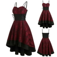 Zunfeo Formalne haljine za žene Vintage Gothic čipka za haljinu Renesansa visoka partijska maturalna