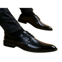 Muške haljine cipele čipke up kožne cipele šiljasti prstiju Oxfords rade lagani stanovi vjenčani formalni