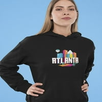 Atlanta City crtane zgrade Hoodie žene -Image od shutterstock, ženske XX-velike