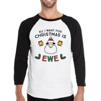 Sve što želim za Božić je ewe muns crno-bijela bejzbol majica