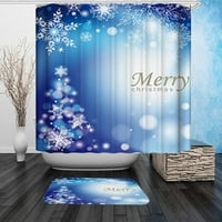 Setovi zavjesa za božićne tuširanje, snjegović zavjese za tuširanje sa neklizajućim prostirtom toaletom poklopcem i prostirkom za kupanje za kupaonicu