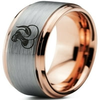 Tungsten Hissing Snake Python Serpent Band prsten Muškarci Žene Udobne cipele 18K Rose Gold Step Bevel