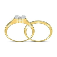 Jewels 14kt Žuto zlatna princeza Dijamant Bridal Wedding Ring Band Set CTTW veličina 5.5