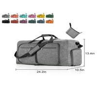 Most-ženska muškarac srušivši torba s dufffrom na rame Crossbody Satchel torba Travel Weekender Noćenje Torba za torbu Sport Tote Gym torba sa odjeljkom za cipele Crni 65L