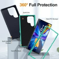 Feishell za Samsung Galaxy S Ultra Slow CASE, Hybrid PC + TPU otporan na otporan na teške dužnosti, kofer za zaštitu od pada leća za Samsung Galaxy S ultra, plava + zelena