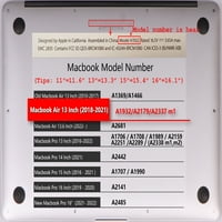 Kaishek Hard Shell Case kompatibilan je novi MacBook Air 13 Model A M1 A2179 A1932, USB Type-C Sky serije 0332