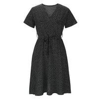 Luiyenes Crna suknja Polka Točke Summer Casual Tunic Haljina