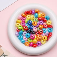 Bango okrugli privjesci okrugli oblik akrilne perle akrilne okrugle labave perle sa rupom za izradu nakita DIY Craft, asortirane boje, s # crveno1