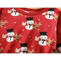 Jedno otvaranje dječjih dječaka Dječaci Božićne ručne vrhove Elk Snjegović Santa Print BodySuits okrugli