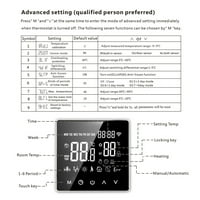 WiFi LCD termostatfloor za grijanje montiranog peći za grejanje termostata