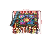 LICUPIEE žene Vintage etnički plemenski izvezeni remen za remen Crossbody Torba Boho Hippie ramena torba