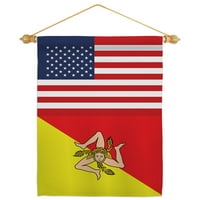 Sicilija američka friendship Garden Flag Set X18. Dvostrano dvorište baner