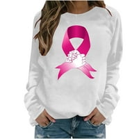 Božićne dukseve za žene plus veličine džemperi raka za dojku za žene ružičasta vrpca ručna ručna tiskana