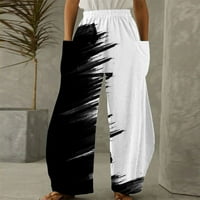 JSAierl ženske hlače za žene Ljeto Visoko struk pant s džepovima Casual Crckstring Comfy pantalone Lagane
