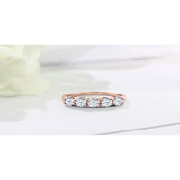 Gem kamen King 1. CT okrugli bijeli cirkonijski 18K ružičasti pozlaćeni srebrni prsten