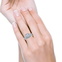 Simulirana kubična cirkonija - Dva Art Deco vjenčanica za brisalni set prsten za prsten srebro