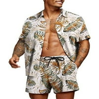 Lamuusaa Muška cveća Havajska košulja odijela kratke rukave na plaži odijelo Havajske majice i kratke