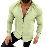 Muška majica modni casual čvrsti štand vrat vrata čvrstog dugih rukava za bluburu za muškarce za muškarce