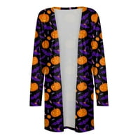 Yubatuo Womens Halloween Cardigan s dugim rukavima otvorena prednja mekana jakna za draperi plus veličine