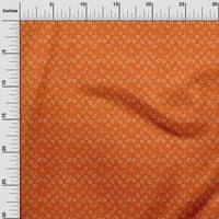 Onuone svilena tabby tkanina naranče Mali motiv Bandhani šivaće tkanina od dvorišnog tiskanog DIY odjeće